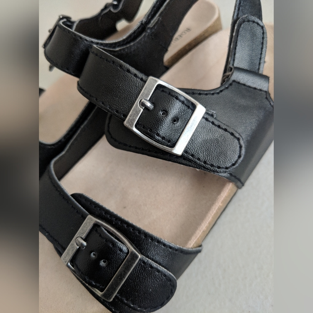 Kids Unisex Black Sandals Comfort Outfoors Summer Beach Birkenstock Style - Picture 3 of 9